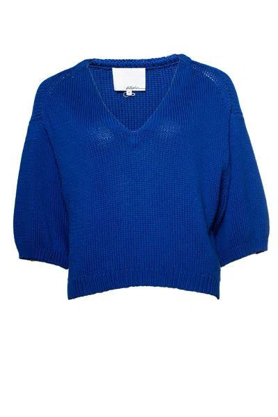 3.1 Phillip Lim Philip Limm, Knitted Blue Top