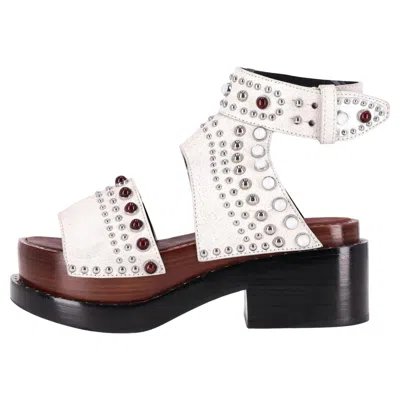 Pre-owned 3.1 Phillip Lim Phillip Lim Nashville Studded Leather Platform Sandals In Gray