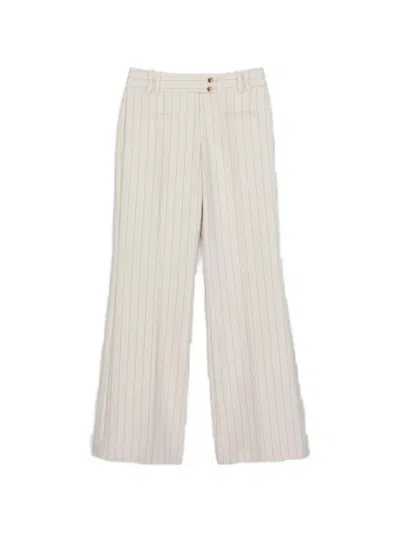 3.1 Phillip Lim Pinstripe-pattern Button-fastening Trousers In White