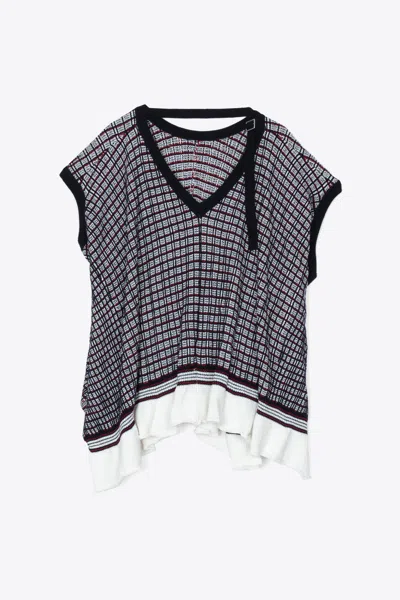 3.1 Phillip Lim Plaid Jacquard Cap Sleeve Top In Black