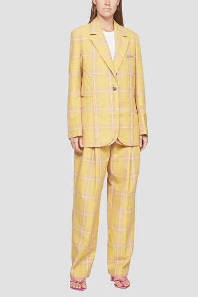 3.1 Phillip Lim Plaid Jacquard Deconstructed Tailored Jacket In Yellow