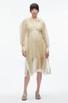 3.1 Phillip Lim Plaid Organza Flounce Hem Dress In Neutral