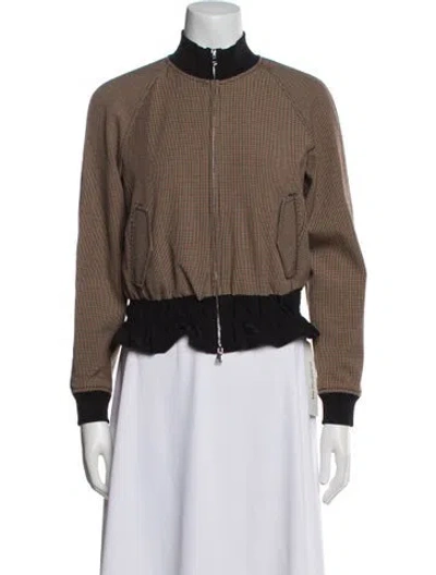 Pre-owned 3.1 Phillip Lim Plaid Print Bomber Jacket In Brown