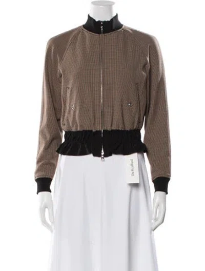 Pre-owned 3.1 Phillip Lim Plaid Print Bomber Jacket In Brown