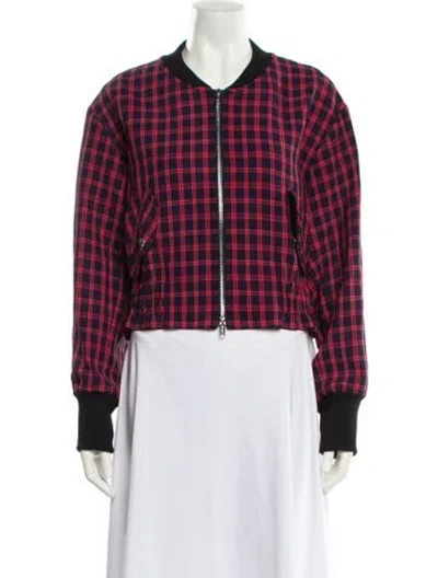 Pre-owned 3.1 Phillip Lim Plaid Print Bomber Jacket W/ Tags In Red