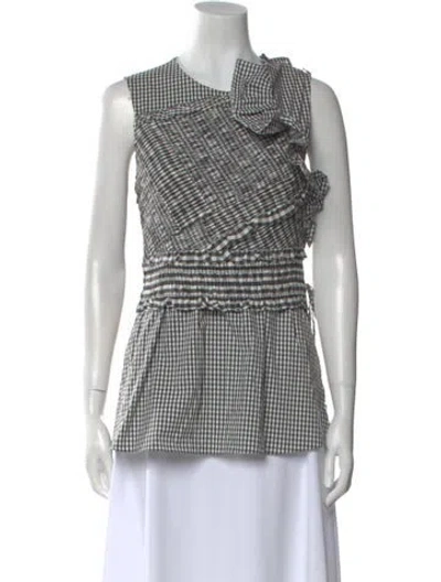 Pre-owned 3.1 Phillip Lim Plaid Print Crew Neck Top In Gray