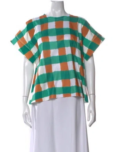 Pre-owned 3.1 Phillip Lim Plaid Print Crew Neck Top In Green