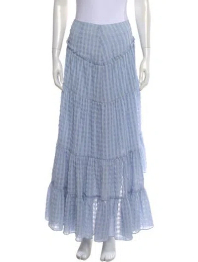 Pre-owned 3.1 Phillip Lim Plaid Print Long Skirt In Blue