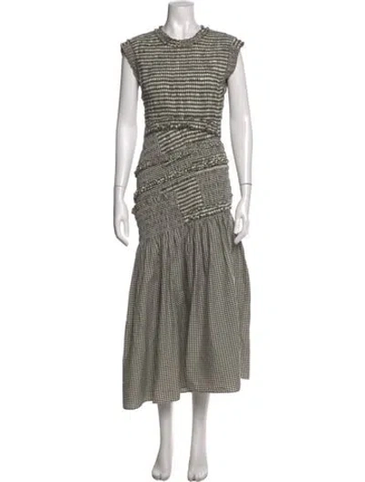 Pre-owned 3.1 Phillip Lim Plaid Print Midi Length Dress In Gray