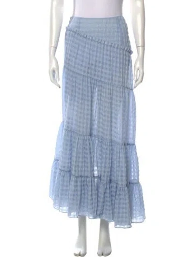 Pre-owned 3.1 Phillip Lim Plaid Print Midi Length Skirt In Blue