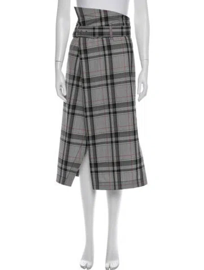 Pre-owned 3.1 Phillip Lim Plaid Print Midi Length Skirt In Gray
