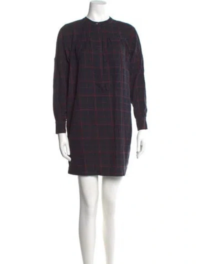 Pre-owned 3.1 Phillip Lim Plaid Print Mini Dress In Blue