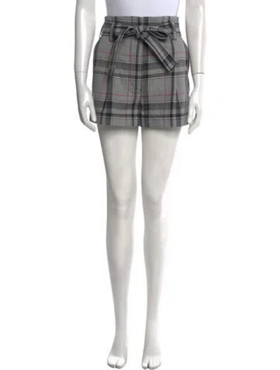 Pre-owned 3.1 Phillip Lim Plaid Print Mini Shorts In Black