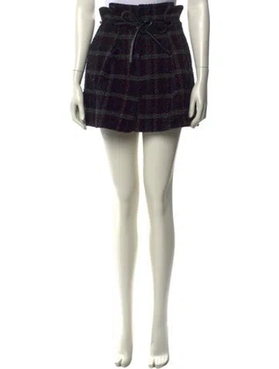 Pre-owned 3.1 Phillip Lim Plaid Print Mini Shorts In Black