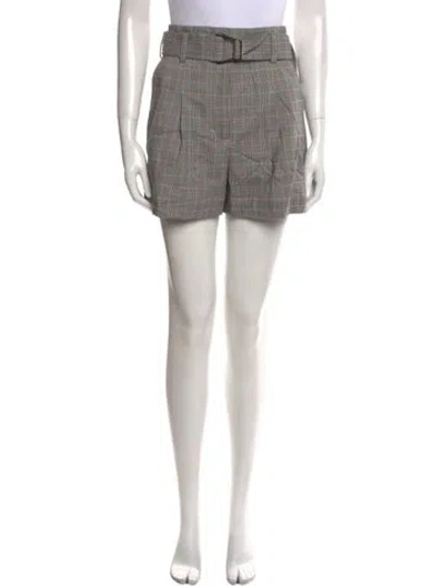 Pre-owned 3.1 Phillip Lim Plaid Print Mini Shorts In Gray