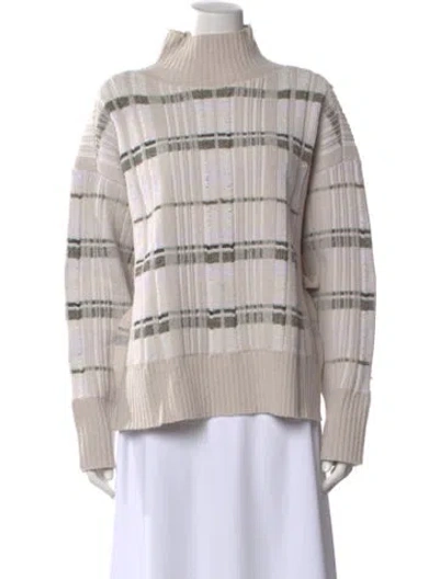 Pre-owned 3.1 Phillip Lim Plaid Print Mock Neck Sweater In Brown