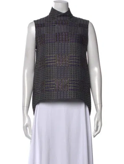 Pre-owned 3.1 Phillip Lim Plaid Print Mock Neck Top