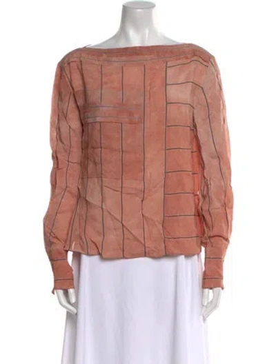 Pre-owned 3.1 Phillip Lim Plaid Print Off-the-shoulder Blouse In Pink