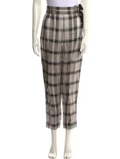 Pre-owned 3.1 Phillip Lim Plaid Print Straight Leg Pants In Neutral