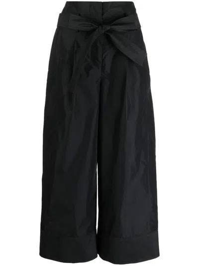 3.1 Phillip Lim Pleat-detail Belted Cropped Trousers In Black
