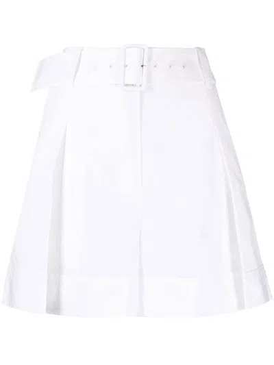 3.1 Phillip Lim Pleat-detail Belted Shorts In White