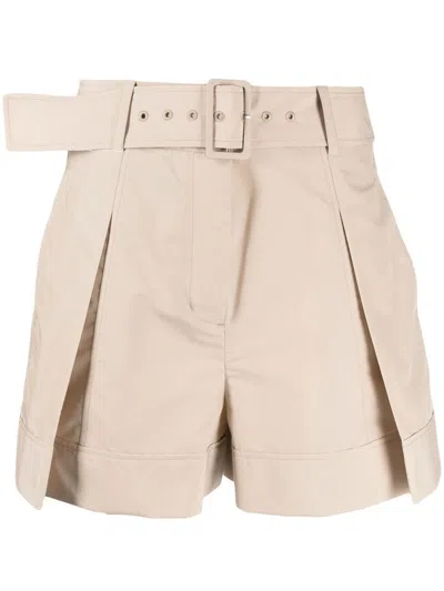 3.1 Phillip Lim Pleat-detailing Belted Shorts In Neutrals