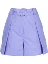 3.1 Phillip Lim Pleat-detailing Belted Shorts In Purple