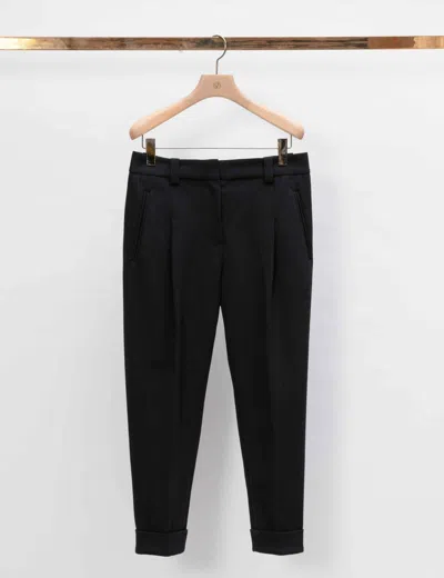 3.1 Phillip Lim Pleat Front Tapered Cuffed Tailored Trouser In Black