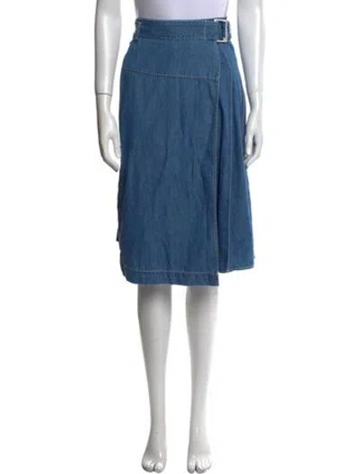 Pre-owned 3.1 Phillip Lim Pleated Accents Knee-length Skirt In Blue
