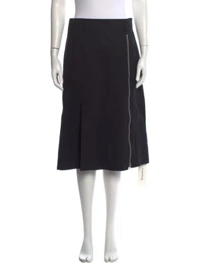 Pre-owned 3.1 Phillip Lim Pleated Accents Midi Length Skirt In Black