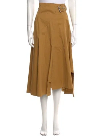 Pre-owned 3.1 Phillip Lim Pleated Accents Midi Length Skirt In Brown