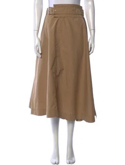 Pre-owned 3.1 Phillip Lim Pleated Accents Midi Length Skirt In Brown
