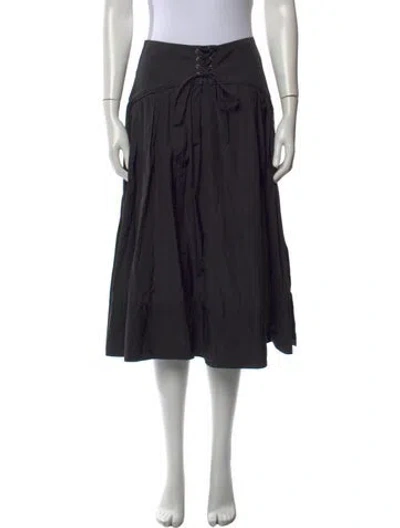 Pre-owned 3.1 Phillip Lim Pleated Accents Midi Length Skirt In Gray