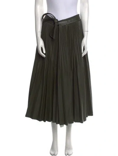 Pre-owned 3.1 Phillip Lim Pleated Accents Midi Length Skirt In Green