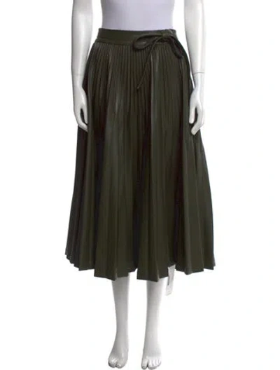 Pre-owned 3.1 Phillip Lim Pleated Accents Midi Length Skirt In Green