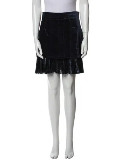 Pre-owned 3.1 Phillip Lim Pleated Accents Mini Skirt In Blue