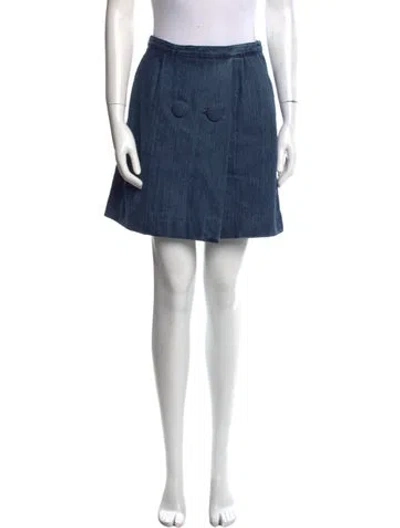 Pre-owned 3.1 Phillip Lim Pleated Accents Mini Skirt In Blue