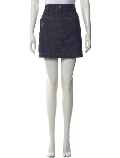 Pre-owned 3.1 Phillip Lim Pleated Accents Mini Skirt In Blue