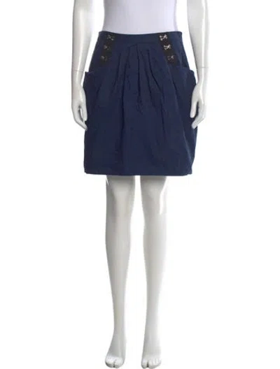 Pre-owned 3.1 Phillip Lim Pleated Accents Mini Skirt In Blue