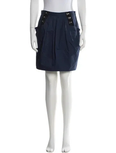 Pre-owned 3.1 Phillip Lim Pleated Accents Mini Skirt In Blue