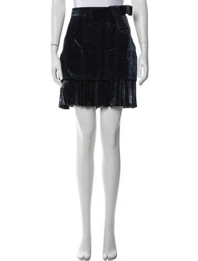 Pre-owned 3.1 Phillip Lim Pleated Accents Mini Skirt W/ Tags In Blue
