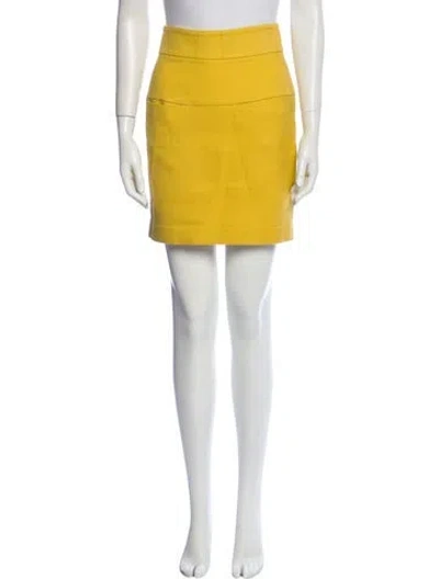 Pre-owned 3.1 Phillip Lim Pleated Accents Mini Skirt In Yellow
