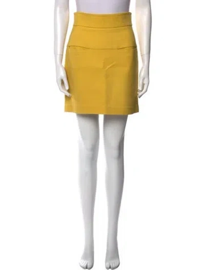 Pre-owned 3.1 Phillip Lim Pleated Accents Mini Skirt In Yellow