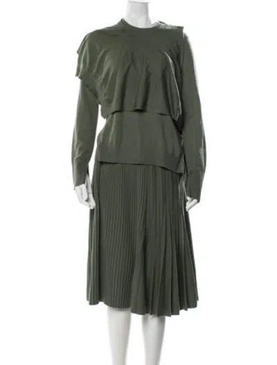 Pre-owned 3.1 Phillip Lim Pleated Accents Skirt Set In Green