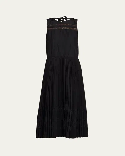 3.1 Phillip Lim Pleated A-line Midi Dress In Black