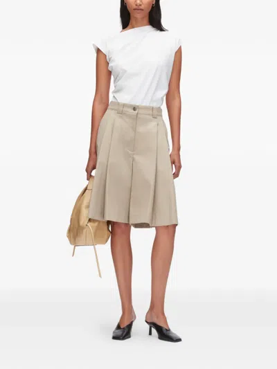 3.1 Phillip Lim Pleated Colour-block Shorts In Brown