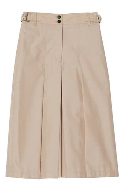 3.1 Phillip Lim Pleated Cotton Blend Poplin Culottes In Brown