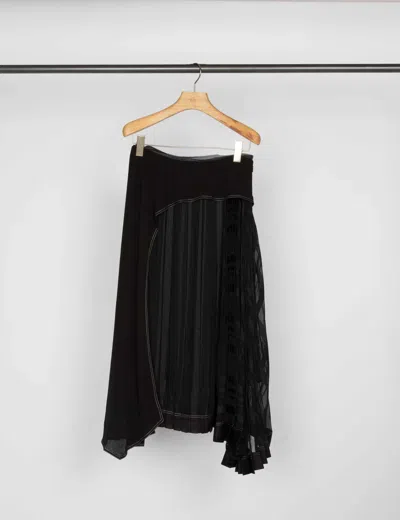 3.1 Phillip Lim Pleated Draped Panel Skirt In Black