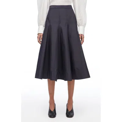 3.1 Phillip Lim Pleated Godet Midi Skirt In Black
