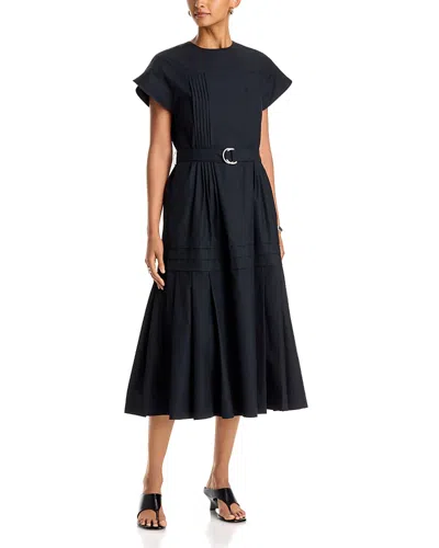 3.1 Phillip Lim Pleated Poplin Midi Dress In Blue
